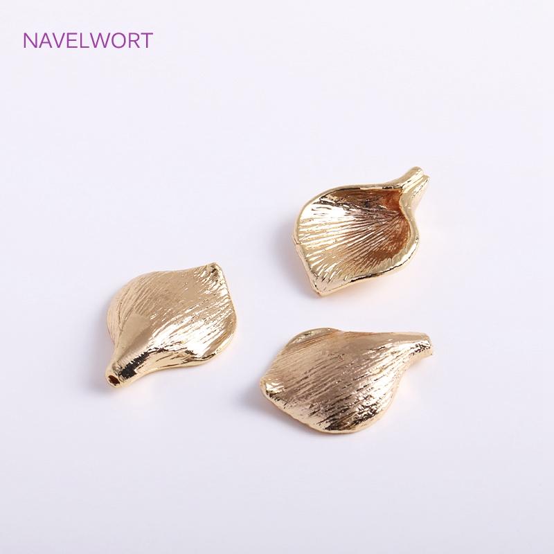 14K Gold Plated Calla Beads Caps High Quality Brass Metal Flower Tassel Caps DIY Jewelry Making Accessories