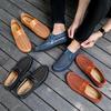 Men's Breathable Mesh Slip-on Sandals - Soft Sole Leather Dad Shoes, Size 50, Large and Comfortable.