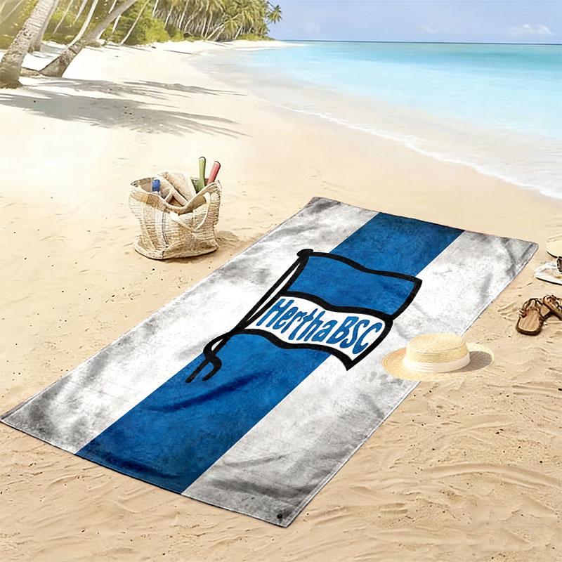 Hertha Legacy Print Beach Towel, Large Soft Quick Dry Towel for Beach Camping Swimming