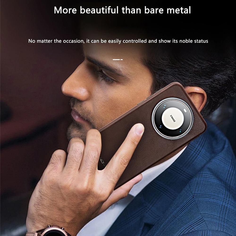 Leather Case For Huawei Mate 70 Pro Mate60 Pro Plus Pura 70 Ultra Alloy Camera Lens Magnetic Attraction Support Charging Cover