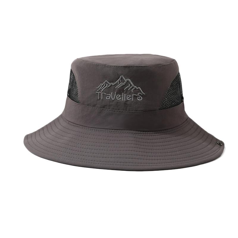Summer Fishing Hat Men's Big Brim Hat Outdoor Solid Color Sunscreen Hat Travel Sun Hat