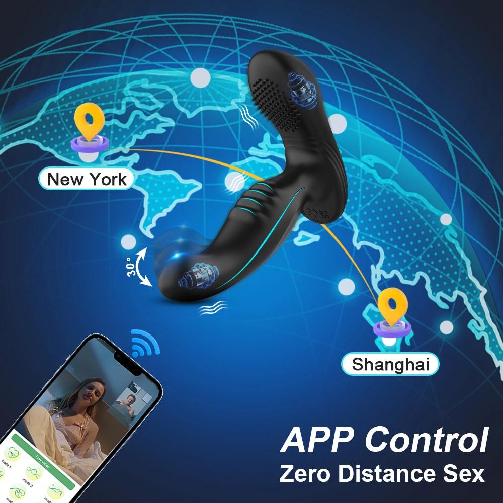 APP Ovládanie Pánsky Viggle Masážny prístroj prostaty Análny Vibrátor pre Mužov Gay Swing Análna Zátka Stimulátor Perinea Sexuálna Hračka pre Mužov