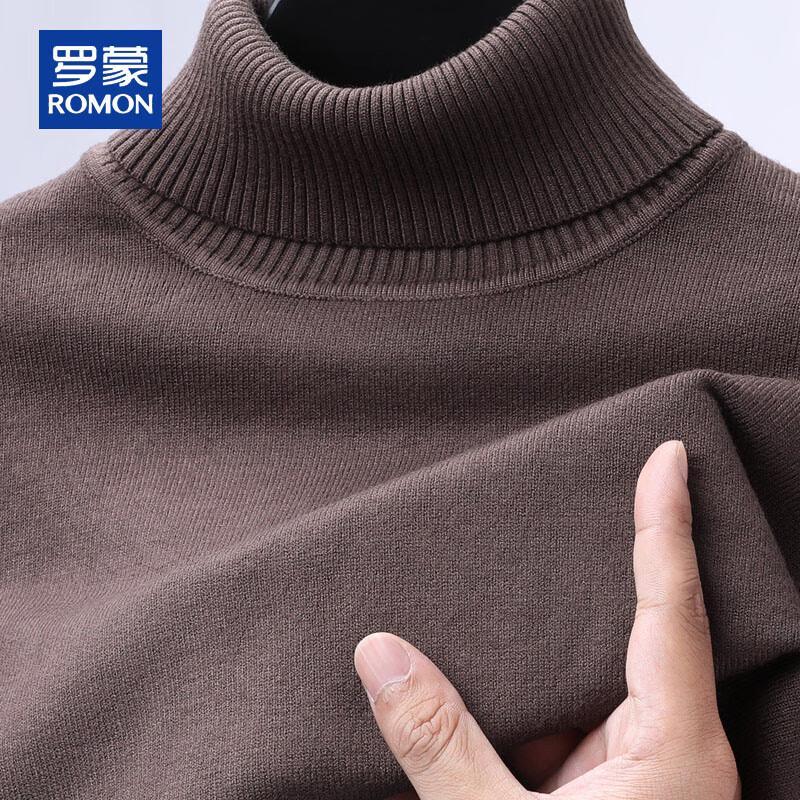 

ROMON Men s Solid Turtleneck Knit Sweater L