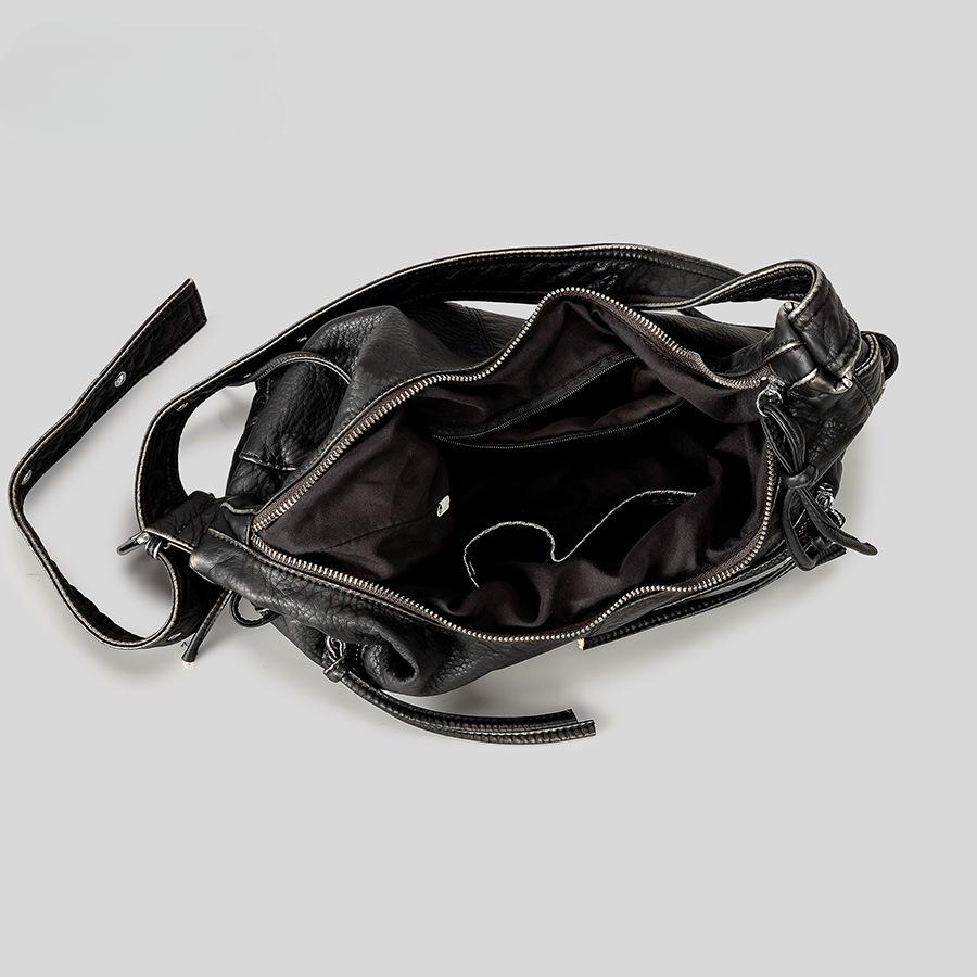 Strappy Punk Style Motorcycle Underarm Bag for Women Messenger Bag Large Capacity Soft PU Leather Female Shoulder Bag Handbag