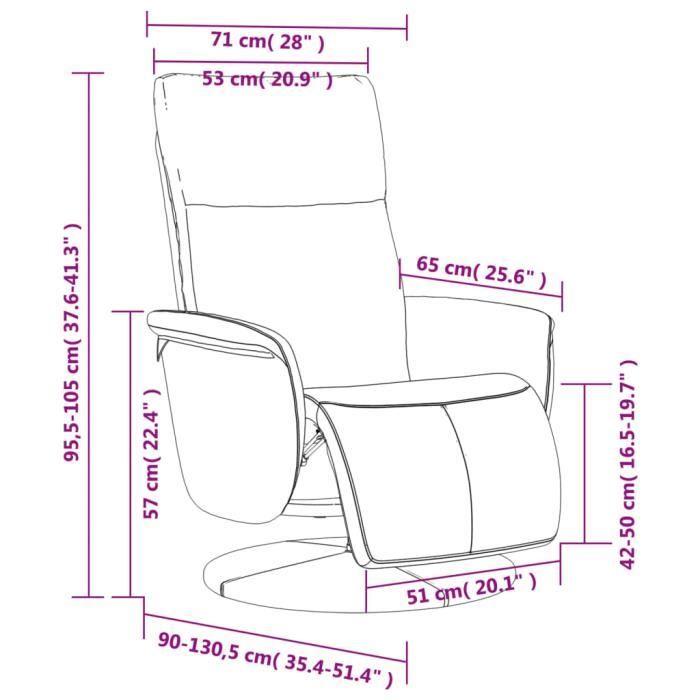 VidaXL Fauteuil inclinable avec repose-pieds noir similicuir 356549