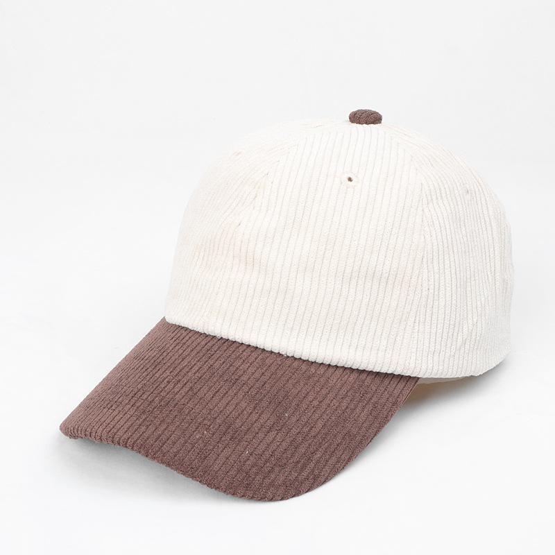 Color Blocking Corduroy Baseball Caps for Unisex Couple Street Versatile Snapback Hats for Autumn Winter, Ideal Choice for Gifts