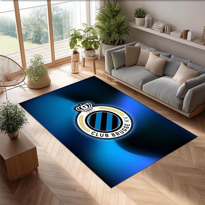 Club Brugge FC Soccer Football Pattern Soft Area Rug Non Slip Indoor Floor Carpet Sports Decor Mat for Bedroom