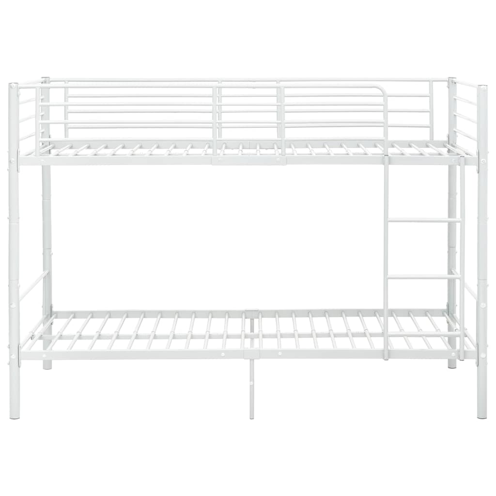 vidaXL Etagenbett Weiß Metall 90×200 cm