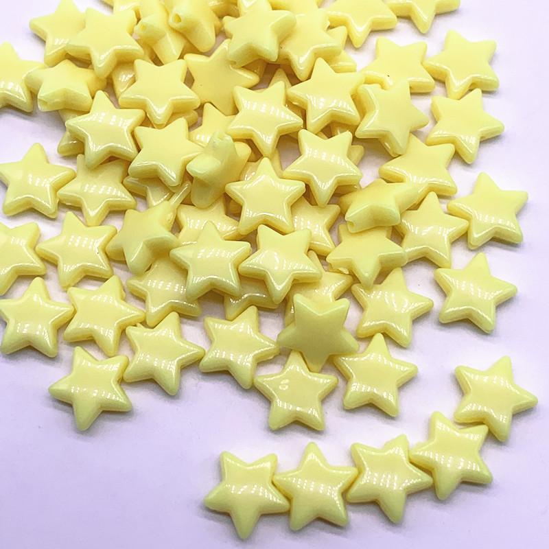 50pcs14mm Colourful Faceted Five-pointed Star Acrylic Loose Spacer Beads for Jewelry Making DIY Accessories