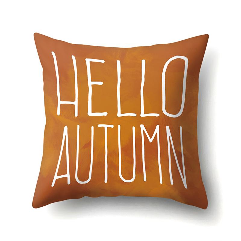 Thanksgiving Pillowcase Blessing Maple Leaf Pumpkin Sofa Cushion Cover Office Home Living Room Pillowcase