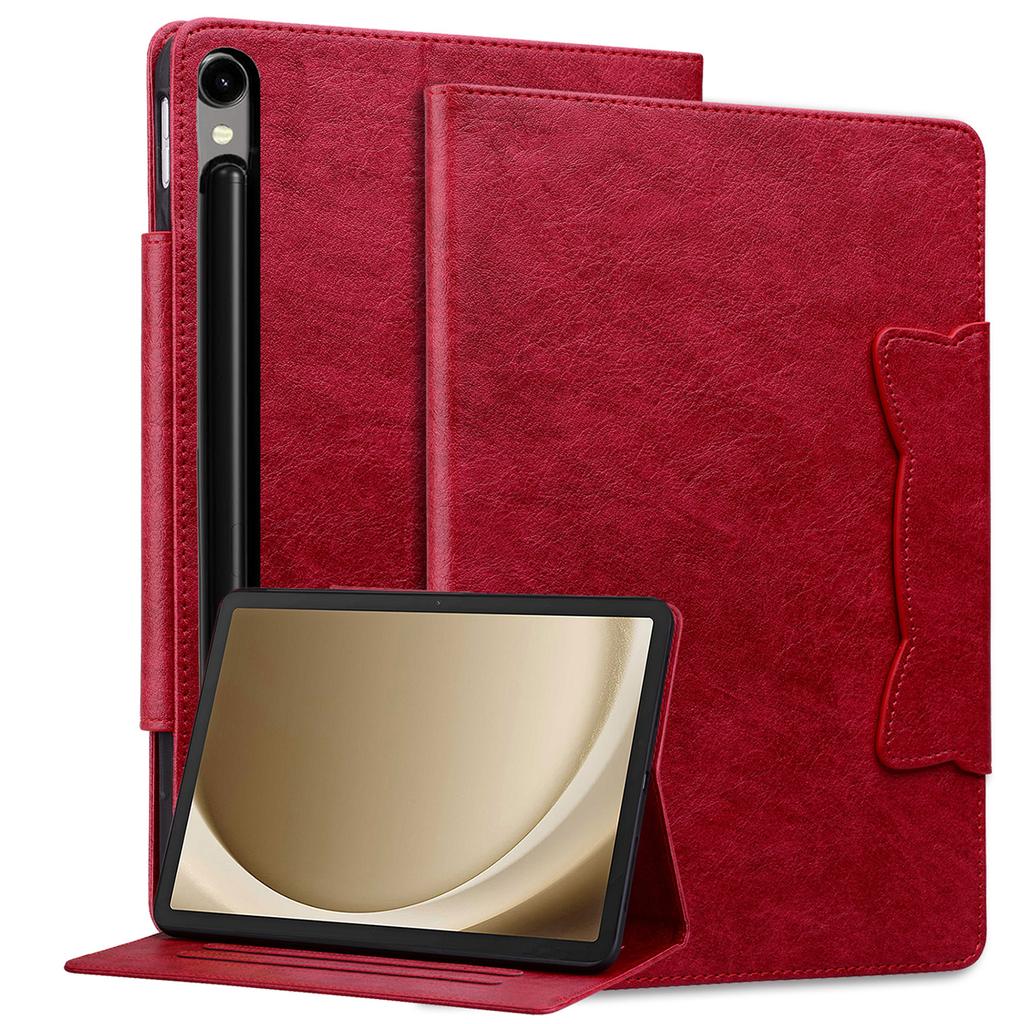 Para Capa Samsung Galaxy Tab S10 FE+ Fecho Fivela de Gato Couro Protetor Capa com Suporte