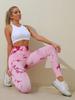 Tie-Dye Print High Waist Elastic Waist Sports Leggings, Suitable For Yoga