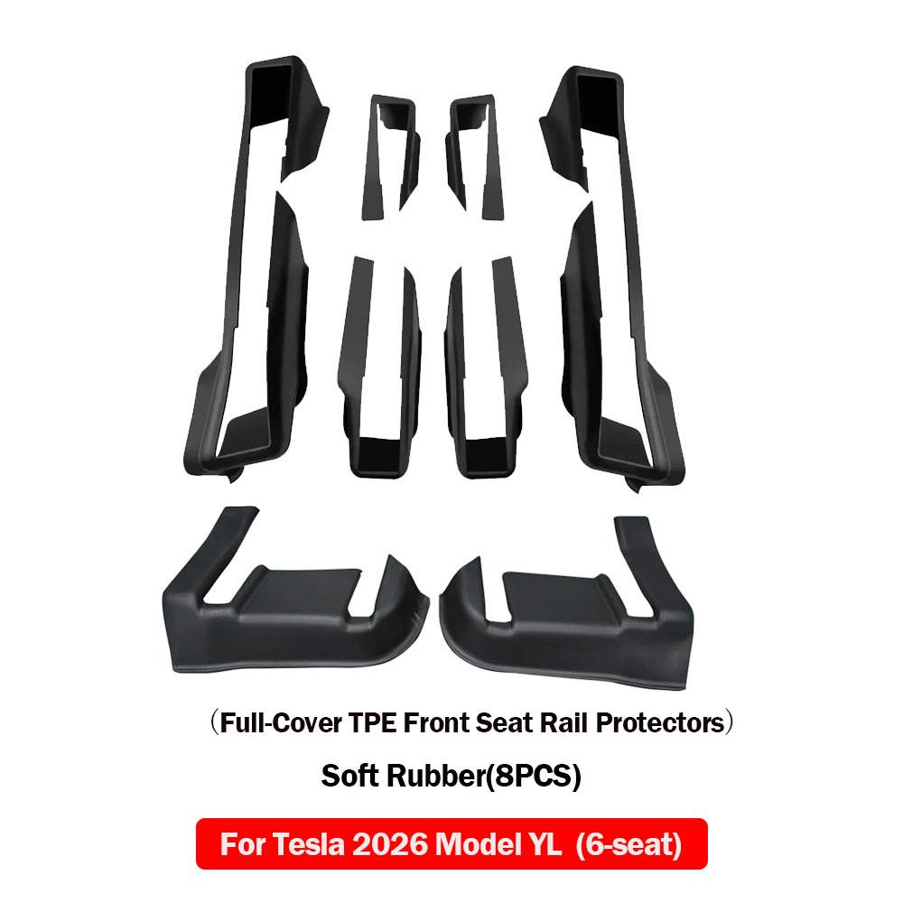 For Tesla Model YL 2026 Front Seat Rail Protectors Model YL(6-seat) accessories Under Seat Floor Mat Protectors
