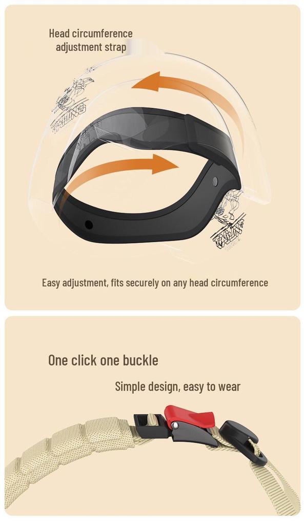 3C Certified Unisex Electric Motorcycle Helmet: All-Season, Sun-Protective, Half-Helmet for Safety
