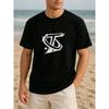 European Size Artistic Letter Print, Simple and Fashionable for Men, All-season Casual Men's T-shirt, Men's Wear