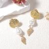 European and American Fashion Simple Holiday Style Alloy Imitation Pearl Shell Temperament Conch Earrings Niche Popular Women's Models