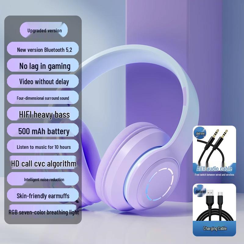 Wireless Over-Ear Bluetooth Headphones with Large Earcups, Noise-Canceling for Women - Ideal for Music and Sports