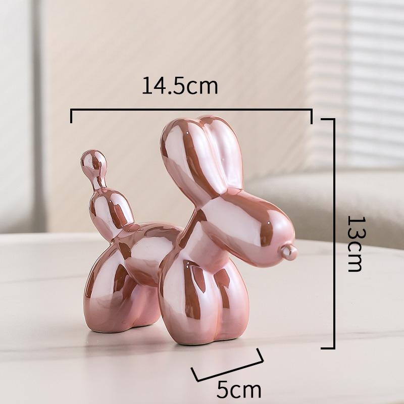 Nordic Ceramic Balloon Dog Abstract Ornament Creative Sculpture Study Room Statue Home Office Accessorie Festival Decoration