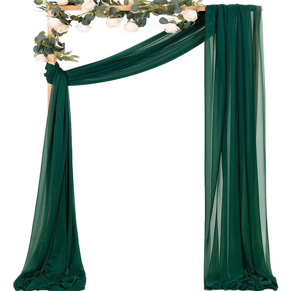 6/10M Chiffon Fabric Drapes for Wedding Arch Ceremony Reception Decorations Sheer Fabric Curtains for Party Stage Bridal Shower