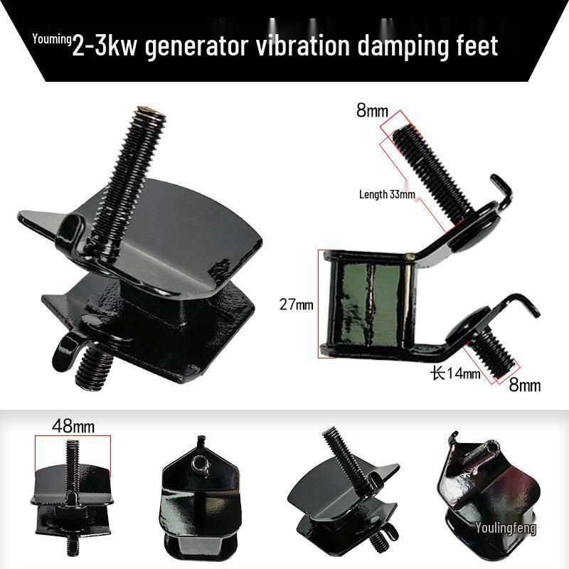 Gasoline Generator Vibration Damping Accessories: Rubber Foot Pads and Anti-Vibration Mounting Brackets for 5kw, 3kw, and 8kw Models.