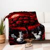 Enchanted Rose Garden Fantasy Wall Art PrintBlanket Flannel Throw Blanket for Sofa, Bed, Travel, Camping, Office, Couch, Chair