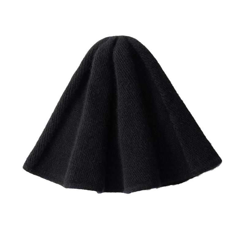 New Solid Color Basin Hats for Women in Autumn and Winter Warm Ear Protecting Headscarves  Fashionable Knitted Fisherman Hats