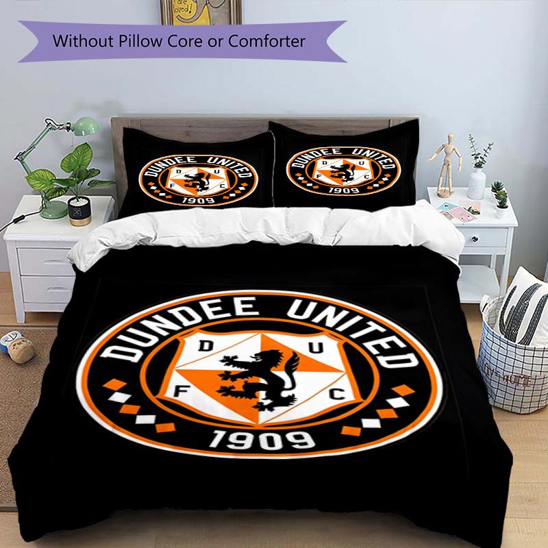 Dundee United Crest Printed Pattern Duvet Cover Set – Includes 1 Duvet Cover and 2 Matching Pillowcases Bedroom Decor Christmas Gifts