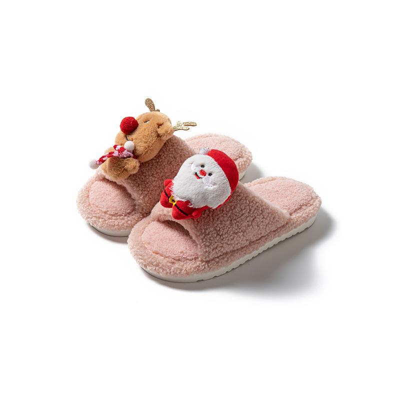 Women's Memory Foam Fuzzy Slippers Open Toe House Shoes Faux Fur Indoor Outdoor Slippers Anti-Slip Winter Warm Comfortable Plush Slippers for Women