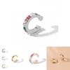 Elegant Alloy Geometric Ear Cuffs With Colorful Rhinestones For Trendy Women