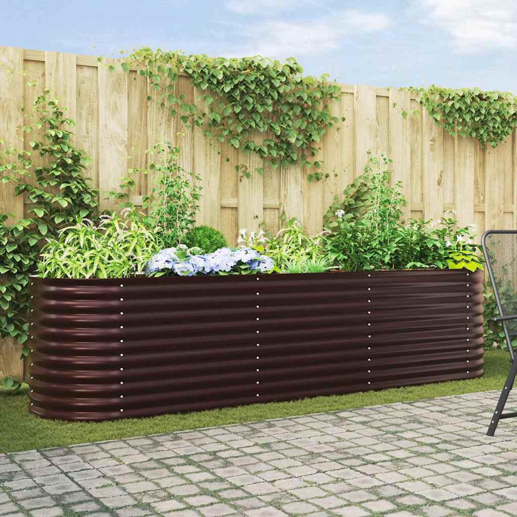Elevated Planter Box Brown 320 X 80 X 81 Cm Steel