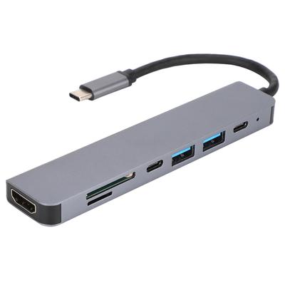 7in1 Hub TypC zu HDMI +PD Multifunktionsadapter Schnellladekonverter