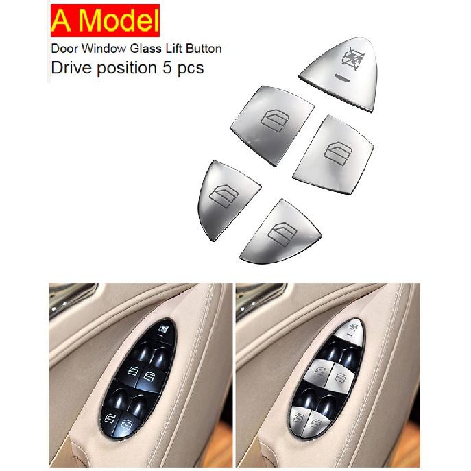 Car Armrest Door Window Glass Lift Button Cover Sticker Trim For Mercedes Benz W219 CLS Class 2003-2009 Interior