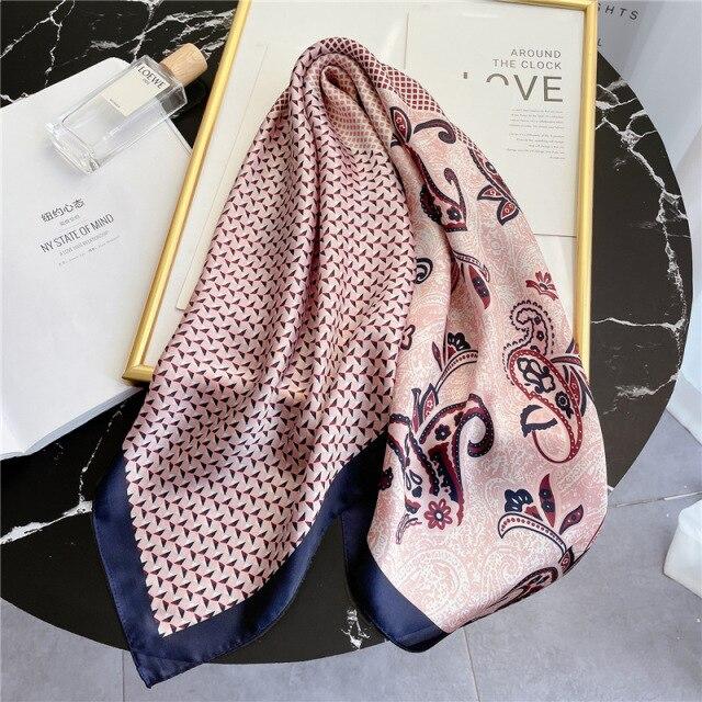 thumbnail image 2 of 68*68CM New Cotton Scarf Square Neck Shawl Neckerchief Wrap Design 2 of 10