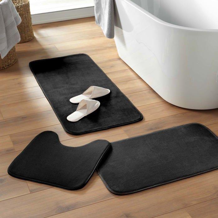 Tapis de bain 50 x 120 cm Vitamine Unie noir