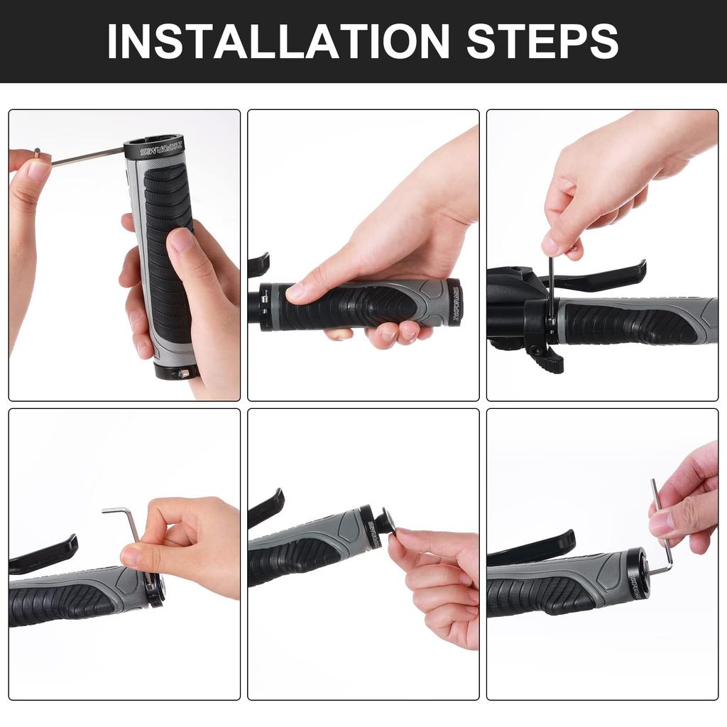 Bicycle Grip Ergonomic Design 22.2mm Double Lock-on Anti-Slip Shock Absorption