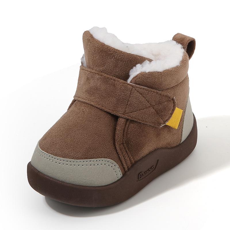Velvet-Lined Winter Snow Boots for Infants, Soft Sole Non-Slip Shoes for Ages 1-4