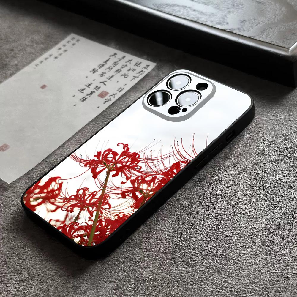 Rote Spinnenlilie Blume der Hölle Handyhülle für 17 Pro Max für iPhone 14 16 Pro Max 12 15 11 13 Pro Xr X Xs 8 7 Plus Rückabdeckung
