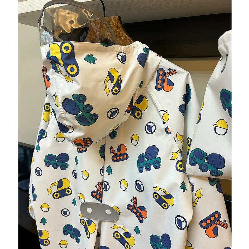 Japanese Fashion Lightweight Quick-Drying Breathable Kids Raincoat Rainproof Kindergarten Waterproof Poncho Primary School Student Schoolbag