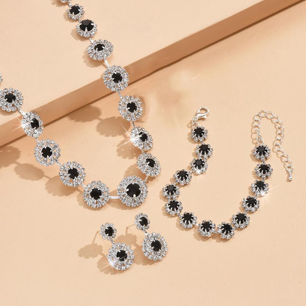 Royal Blue Bridal Jewelry Set: Elegant Necklace, Earrings & Bracelet for Weddings & Evening Dresses