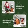 Christmas Wooden Ornaments Vintage Snowman Reindeer Santa Gingerbread Man Christmas Tree Hanging Decoration for Winter Home Decor