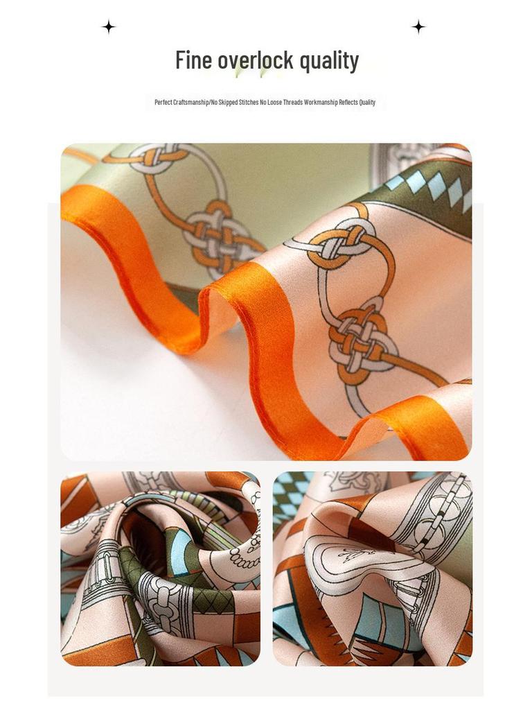 Emerald Green Mulberry Silk Scarf: Versatile Sunscreen & Sunshade with Badge Pattern