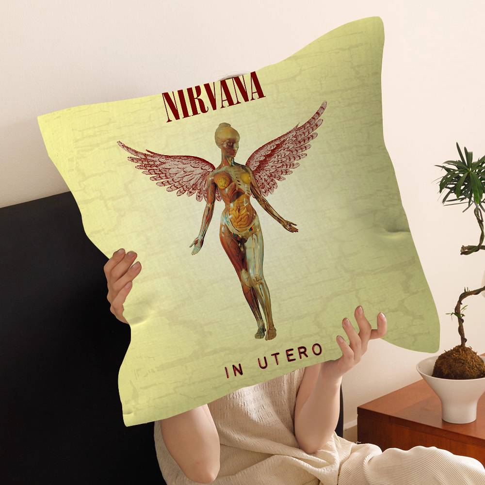 NNirvanas Band Personalized Pillow Cover Kids Bedroom Wild Party Decor Pillowcase Kid Birthday Shower Gift