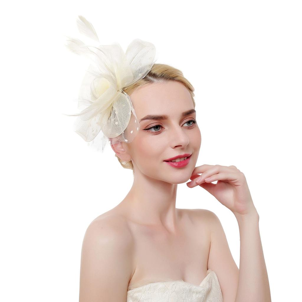 Wide Sweatband For Head Hats For Women Fascinators Womens Flower Feather Hat For Tea Party Cocktail Ligas El Cabello NiñAs