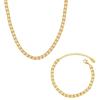 European & American Hip Hop Retro Bracelet & Necklace Set: 18K Gold Titanium Steel Chain, Stainless Steel, Personalized Design