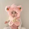 Children's scarf integrated neck hat baby autumn and winter scarf boys and girls winter warm thickened windproof ear hat