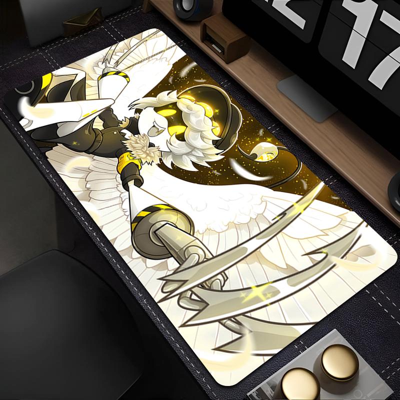 Gaming Mouse PadDesk Mat Antislip Stitched Edges Red Mechanical Armor Cross Anime Print Keyboard Pad for Gamer Home Office