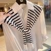 Korean-Style Striped Shawl Shirt: Versatile Summer Sun Protection and Travel Cover-Up