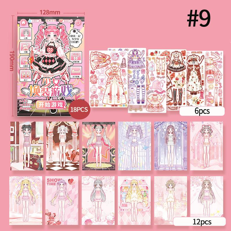 Dress Up Sticker Book Princess Makeup Stickers Girl Toy Clothing Matching Cartoon Handmade Diy Book Diary Decorative Gifts