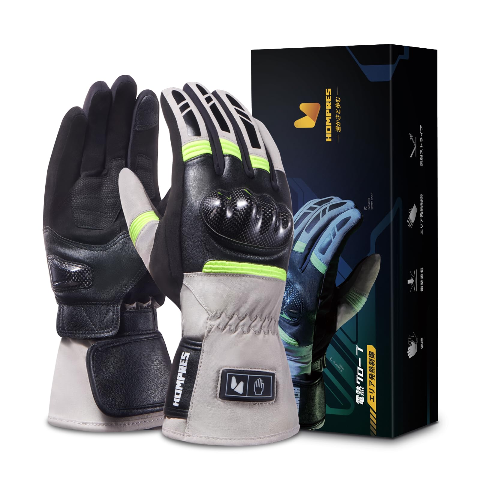 

Перчатки с подогревом Hompres 11.1V, Контроль зон нагрева, Водонепроницаемые/Ветрозащитные мотоциклетные перчатки с подогревом (Белый/Черный, XL)