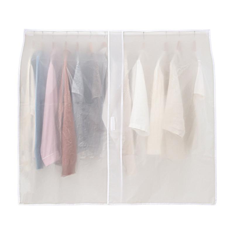 Clear Reusable Wardrobe Clothes Protectors Dustproof Hanging Organizers Clothing Rack Covers For Long Coat Garment Bag